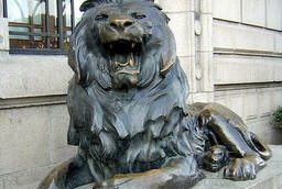 Гранитный лев - статуи скульптура из гранита фонтан