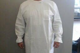 Surgical gown: coarse calico otb. GOST, tisi