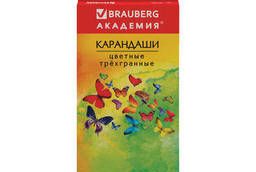 Карандаши цветные Brauberg Бабочки, набор 12 цветов. ..