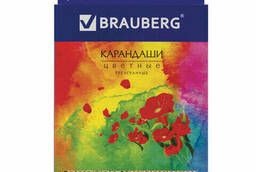 Карандаши цветные Brauberg Цветы, набор 18 цветов. ..