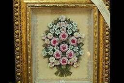 Картина фарфоровая панно Букет цветов 64 х 55 см.