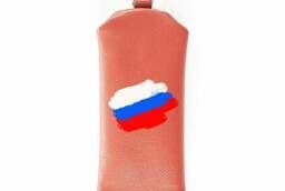 Ключница на молнии Флаг РФ , рыжая