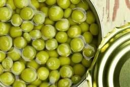 Tinned green peas, top grade GOST, can