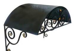 Forged arched metal canopy over the porch KM-1