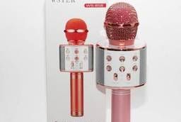 Микрофон WS-858 беспроводной с подсветкой Розовое золото