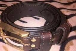 Mens belt made of genuine buffalo leather
