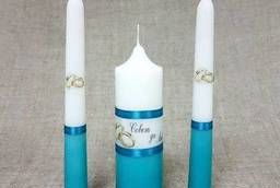 Набор свечей Свадебный бирюзовый: Родительские свечи. ..