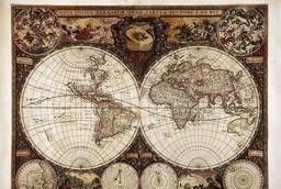 Обогреватель-картина Старинная карта Мира 1665