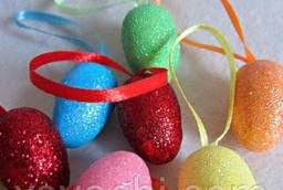 Пасхальный набор декоративных яиц с глиттером