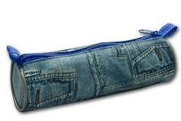 Пенал-тубус (косметичка) дизайн джинсы, размер 200х65 мм. ..