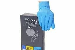 Перчатки одноразовые нитриловые Benovy