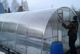 Repair of polycarbonate greenhouse in Tyumen