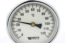Термометр биметаллический F+R801 100мм с погружной гильзой Watts Ind 120 град. C гильза. ..