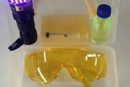 Ультрафиолетовый фонарь + защитные очки + дымовая жидкость УФ 30 мл (набор)