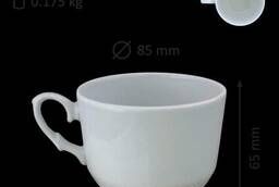Чашка чайная 250 мл белая, фарфор