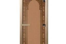 Дверь банная DW 1900х700 Бронза матовое с рис. Восточная арка