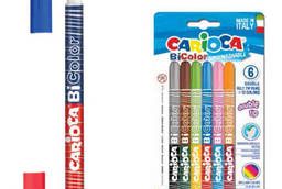 Фломастеры двухсторонние Carioca Bi-color, 6 штук (12. ..
