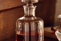 Carafe whiskey bottle made of crystal and pewter. 21 cm, 900 ml. ...