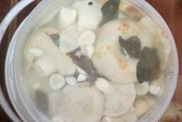 Salted and boiled mushrooms: Ryzhiki, milk mushrooms, butter mushrooms, white mushroom