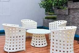 Set of furniture made of artificial rattan