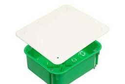 Коробка распределительная (с/у) в бетон зеленая квадратная 1