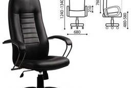 Кресло офисное Метта BP-2PL, перфорированная кожа, черное