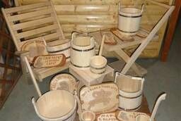 Мебель и бондарные изделия для бани и сауны из липы