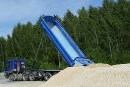 Перевозка песка щебня инертных материалов тонарами