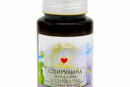 Food supplement Spirulina, flax flour and chia seeds 130 ml.