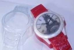 Plastic form Wristwatch  leather bracelet