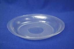 Пластиковая одноразовая тарелка Десертная, прозрачная, 170