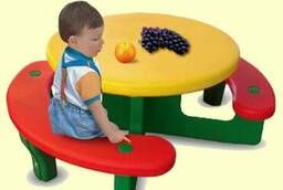 Пластиковый Стол с лавочками «Круглый» для детей