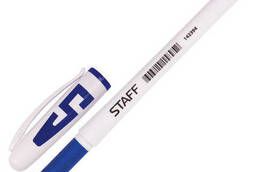 Gel pen with Staff grip, Blue, white body. ..