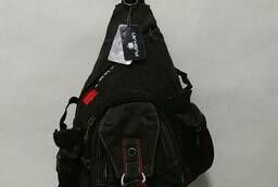 Mens diagonal one-shoulder backpack, black