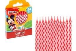 Candle in the Disney cake Mickey Mouse Club, 24 pcs, Mickey Mouse