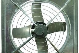 Axial fan in the poultry house, fan, in a barn, in a pigshed.
