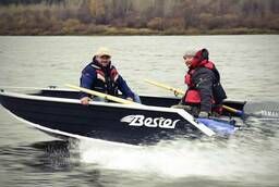 Алюминиевая лодка для рыбалки Бестер-450 под румпель