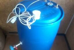 Бочки пластиковые 220 л - душ с нагревателем воды на 1, 5 кВт