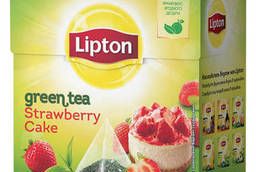 Чай Lipton (Липтон) Strawberry Cake, зеленый фруктовый. ..