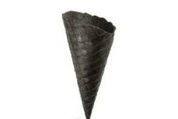 Black waffle cone (cup) for ice cream