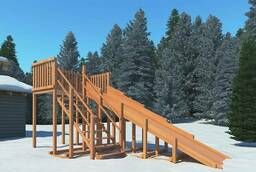 Детские деревянные зимние горки Snow Fox, скат 5, 9 м