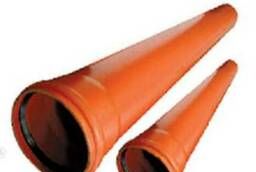 Канализационные трубы НПВХ оранжевого цвета диаметром от 110