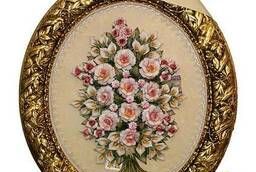 Картина фарфоровая панно Букет прекрасных цветов 69 х 79 см.