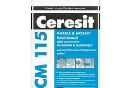 Клей для мозаики и мрамора Ceresit CM 115 белый 25 кг