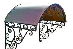 Forged arched canopy over the porch under polycarbonate KU
