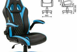Кресло компьютерное СН GAME 15, экокожа, черное/голубое