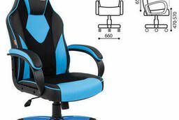 Кресло компьютерное СН GAME 17, экокожа, черное/голубое