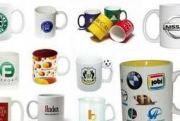 Mugs with a logo and a photo