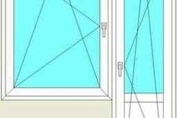 балконный блок ПВХ Одностворчатые профиль 70мм стекло