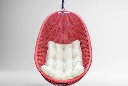 Кресло кокон из полимерной лозы с подушкой